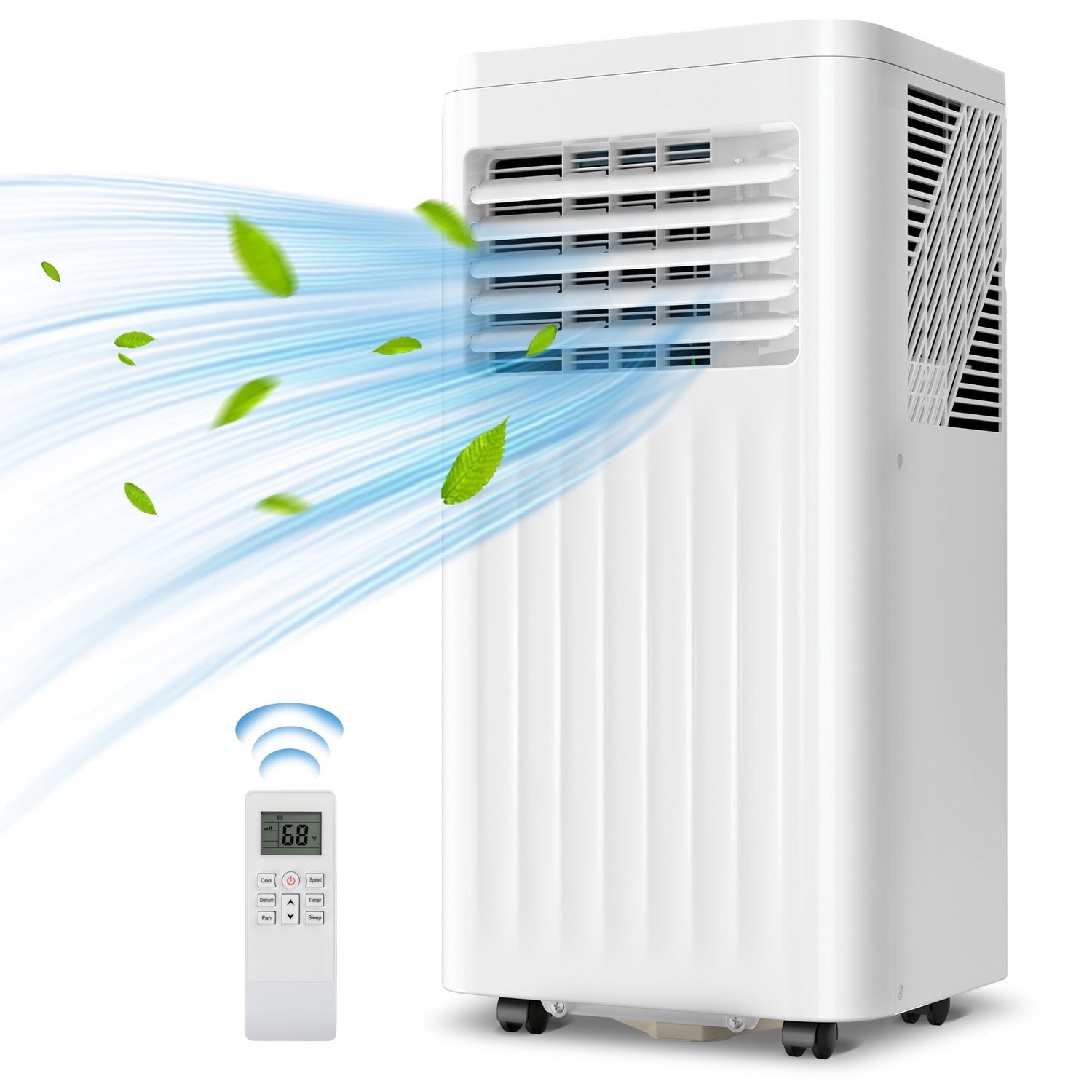 KISSAIR Portable Air Conditioners 8000 BTU Ashrae– 3-in-1 AC Unit, Dehumidifier & Fan with 24-Hour Timer/Remote Control for Home/Office/Apartments/Dorm