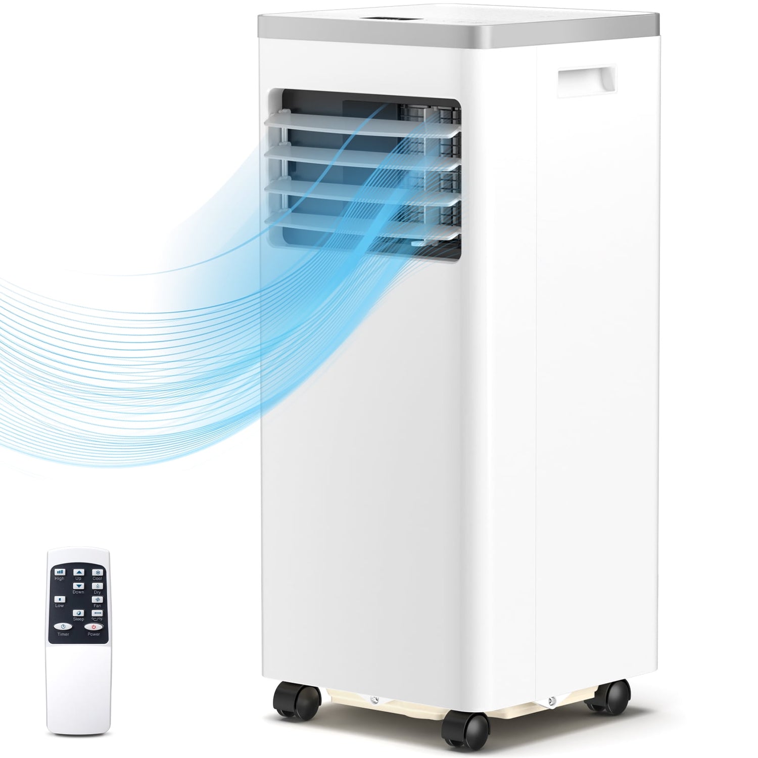 KISSAIR Portable Air Conditioner 10000 BTU Ashrae, 3-in-1 Portable AC, Dehumidifier & Fan with 24-Hour Timer/Remote