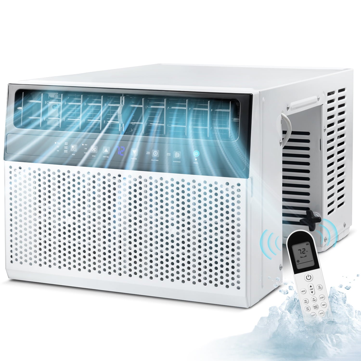 KISSAIR Window Air Conditioner, 12,000 BTU Ashrae Cools 550 Sq.ft, Window AC Unit 6-in-1 Mode, 24-Hour Timing, Remote Control of Room/Office/Apartment