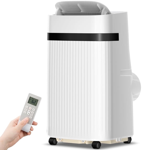 KISSAIR 12,000 BTU Portable Air Conditioner - Powerful 3-in-1 Cooling, Ultra Quiet Floor Standing AC with Remote 8,000BTU (SACC) for 500 Sq.Ft Rooms, 24H Timer & Energy Saving Mode