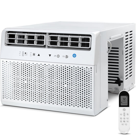 KISSAIR 8100 BTU (12000 BTU ASHRAE) 115 Volt U-Shape Window Air Conditioner with Remote Control, 6 Modes and 3 Fan Modes, 24 Hour Timer, 350 Sq.Ft