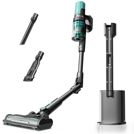 KISSAIR Cordless Vacuum Cleaner with Auto-Empty System, PowerDetect Clean & Empty, DuoClean Detect Nozzle & MultiFlex, Powerful Suction, HEPA Filter, Pet Hair Pickup, Carpets, Hardwood, Tiffany Green