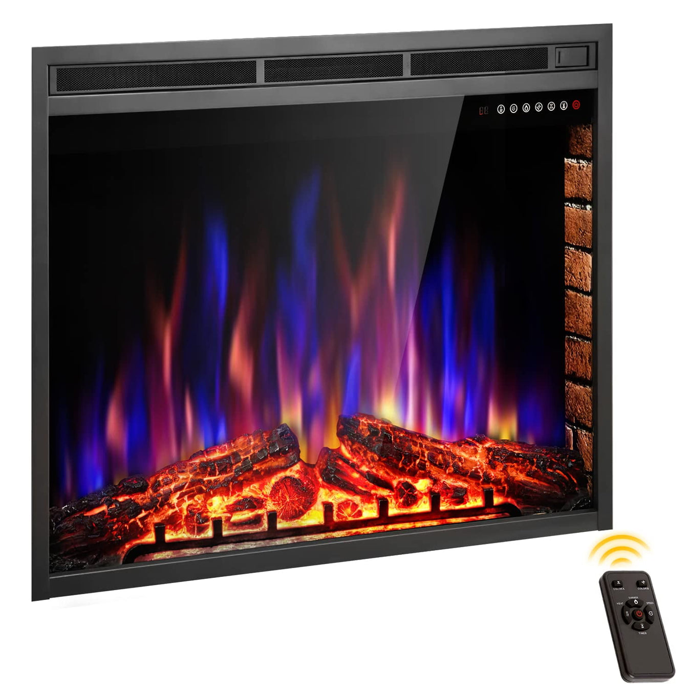 KISSAIR Electric Fireplace Insert, 39 inch Insert Electric Heater with ...