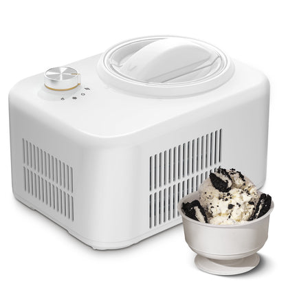 KISSAIR Ice Cream Maker for Gelato, Frozen Yogurt, Ice Cream Sorbet, Compact Size, Knob-Operated Control, Upper Mixing, Good Choice for Kids