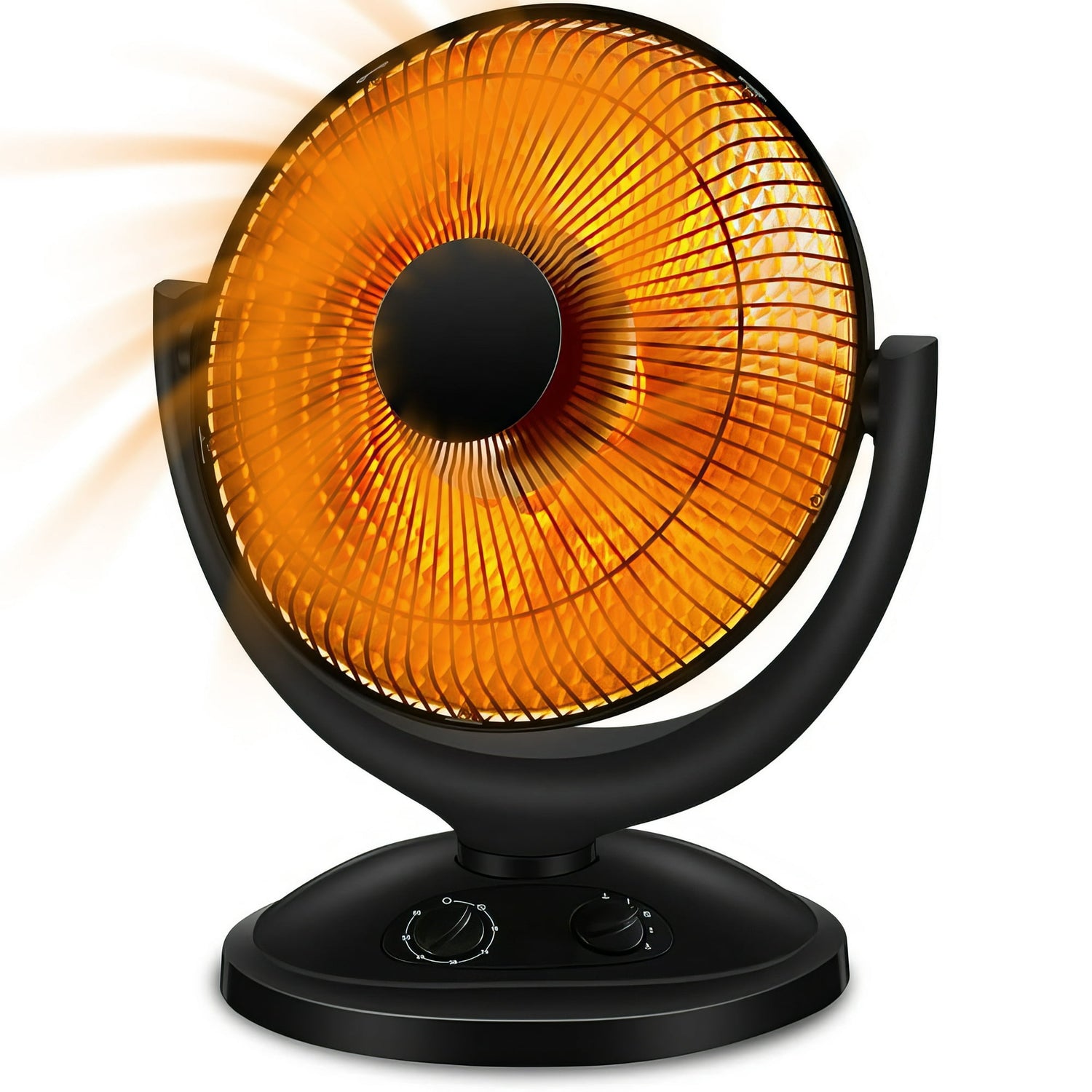 KISSAIR Radiant Dish Heater, Oscillating Space Heater with Timer, Overheat and Tip-over protection