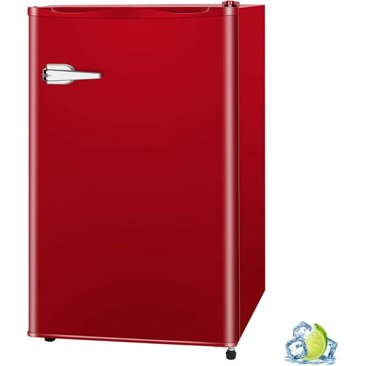 KISSAIR Upright Compact Freezer 2.3 Cu.ft, Freestanding Mini Freezer with Removable Shelf, Single Door, Adjustable Temperature Control, for Home, Office, Apartment (Red)