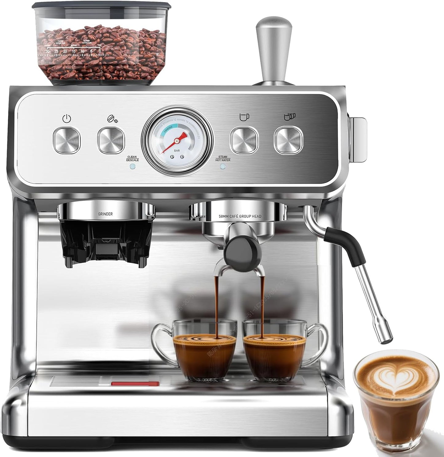 KISSAIR Semi-Automatic Espresso Machine with Grinder