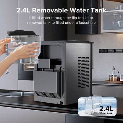 KISSAIR 44 Lbs/24H Nugget Ice Maker Countertop Dispenser
