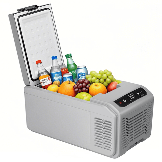 LHRIVER 16QT(15L) Dual-Power Car Refrigerator -4°F~68°F, 12V/24V DC & 100-240V AC Portable Freezer/Cooler w/Smart LCD & Battery Protect – Compact Fridge for RV, Camping, Travel
