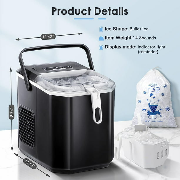 Countertop Ice Maker outlet Machine,26Lbs/24H Compact Automatic Ice Makers