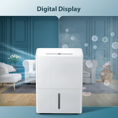 KISSAIR 22 Pints Dehumidifier, 3000 Sq. Ft Coverage Area with 1.2 gal Water Tank, 24H Timer, Auto Defrost & Drain, Portable Dehumidifier, Basement, Bathroom, Laundry Room