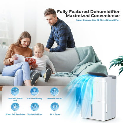 KISSAIR 82 Pint Dehumidifier for Basement, 135 oz Water Tank, Home Dehumidifier up to 2500 Sq. Ft, 24 H Timer, Auto Drainage