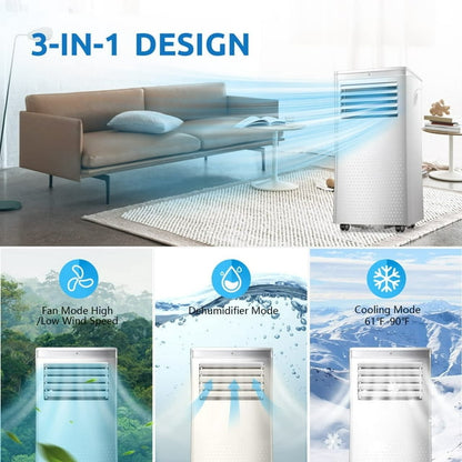 KISSAIR 5200BTU(8000BTU ASHRAE) Portable Air Conditioner,3 in 1 Portable AC with Remote Control Unit for Home & Office